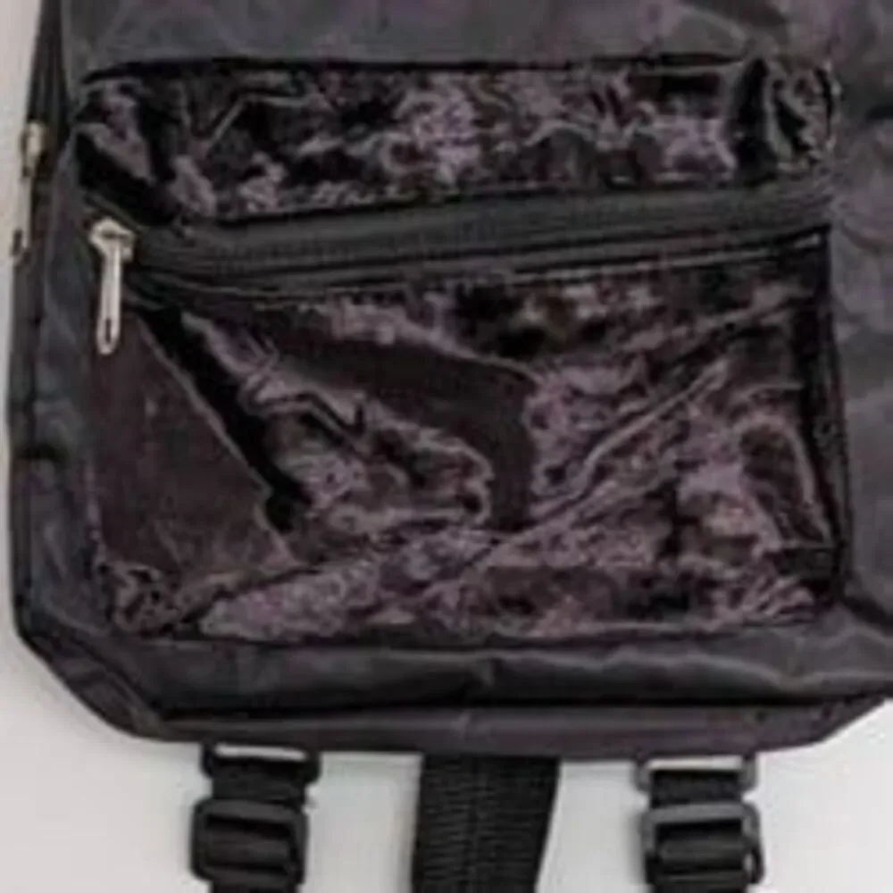 Mini Black Backpack with Velvet Accent